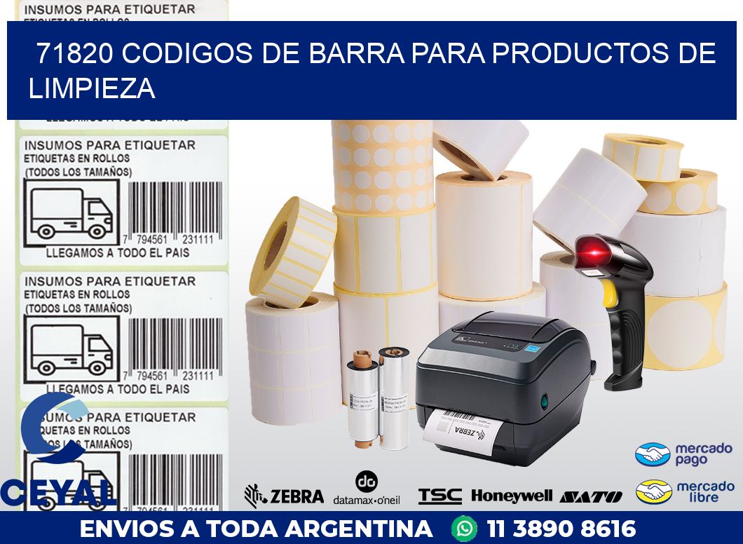 71820 CODIGOS DE BARRA PARA PRODUCTOS DE LIMPIEZA