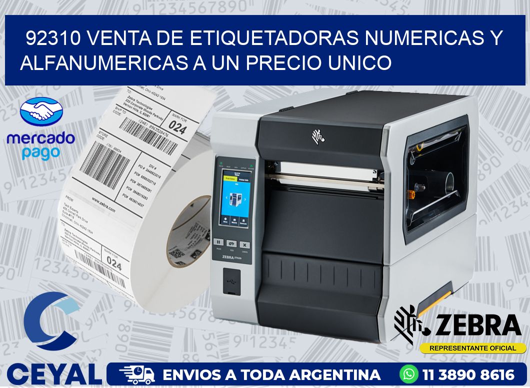 92310 VENTA DE ETIQUETADORAS NUMERICAS Y ALFANUMERICAS A UN PRECIO UNICO