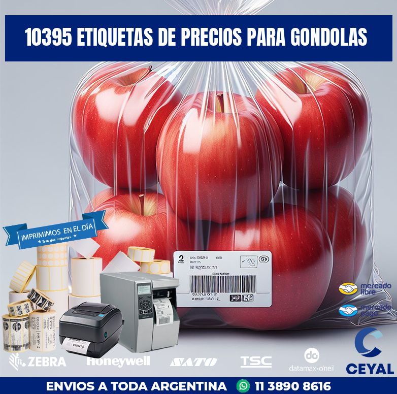 10395 ETIQUETAS DE PRECIOS PARA GONDOLAS