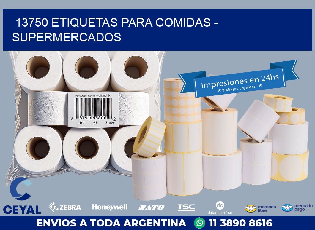 13750 ETIQUETAS PARA COMIDAS - SUPERMERCADOS