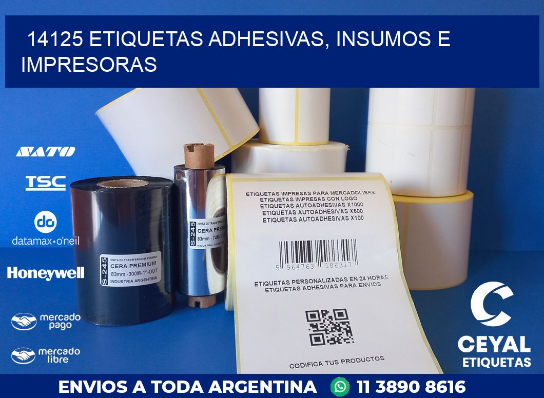 14125 ETIQUETAS ADHESIVAS, INSUMOS E IMPRESORAS