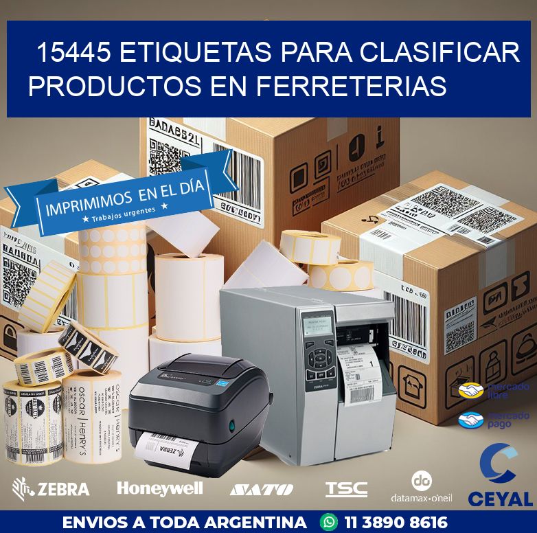 15445 ETIQUETAS PARA CLASIFICAR PRODUCTOS EN FERRETERIAS