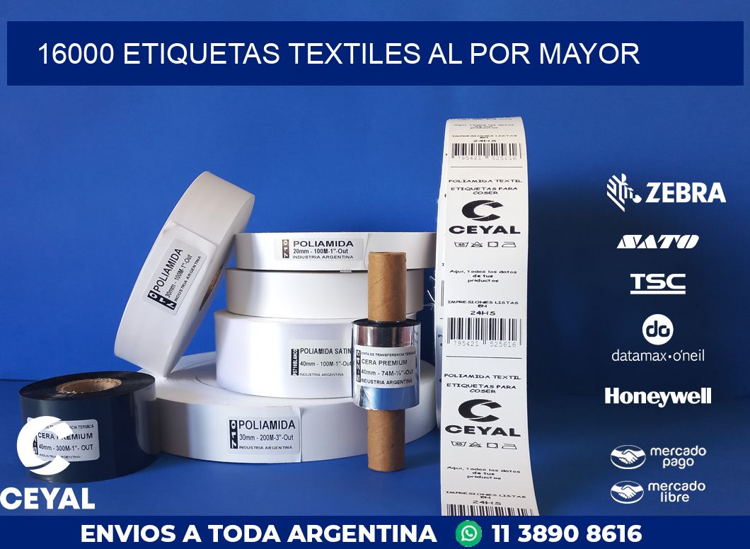 16000 ETIQUETAS TEXTILES AL POR MAYOR