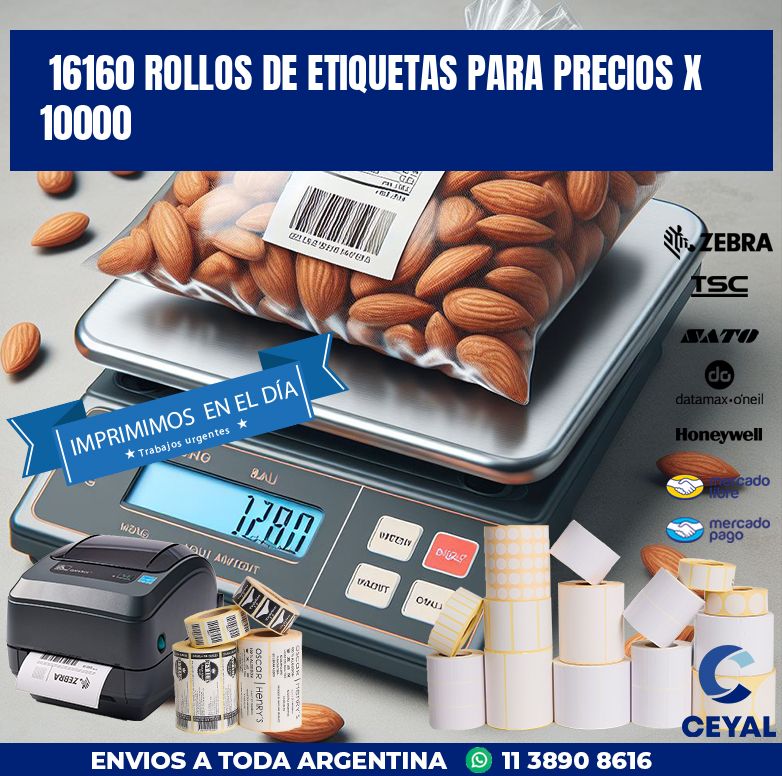 16160 ROLLOS DE ETIQUETAS PARA PRECIOS X 10000