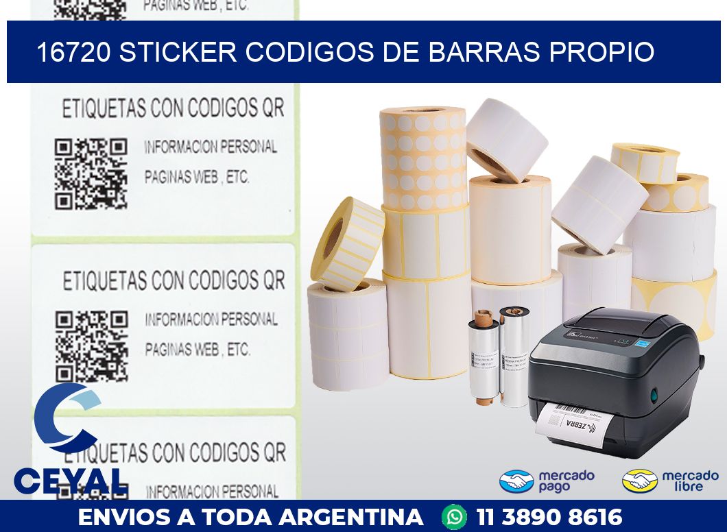 16720 STICKER CODIGOS DE BARRAS PROPIO