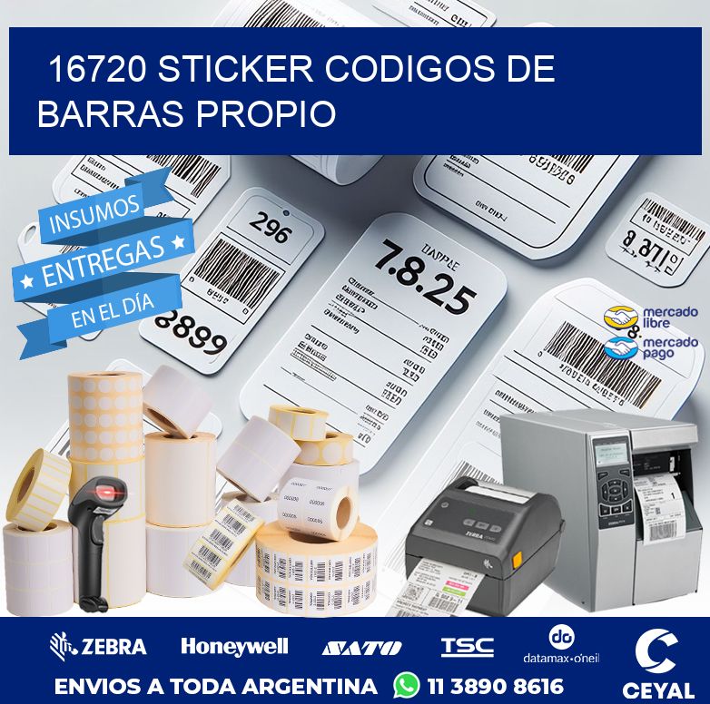 16720 STICKER CODIGOS DE BARRAS PROPIO