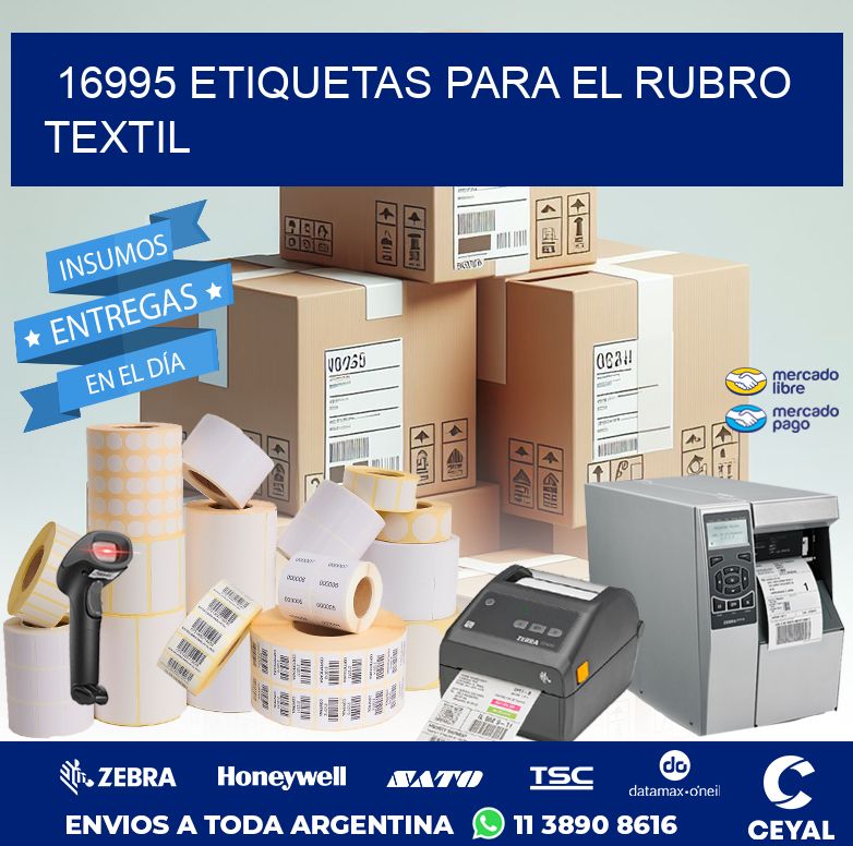 16995 ETIQUETAS PARA EL RUBRO TEXTIL