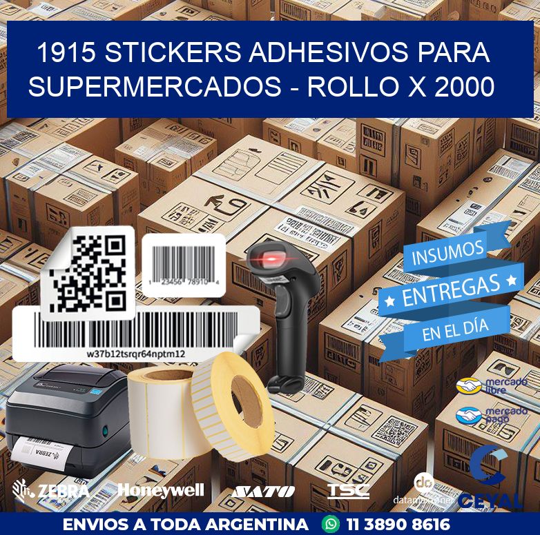 1915 STICKERS ADHESIVOS PARA SUPERMERCADOS - ROLLO X 2000