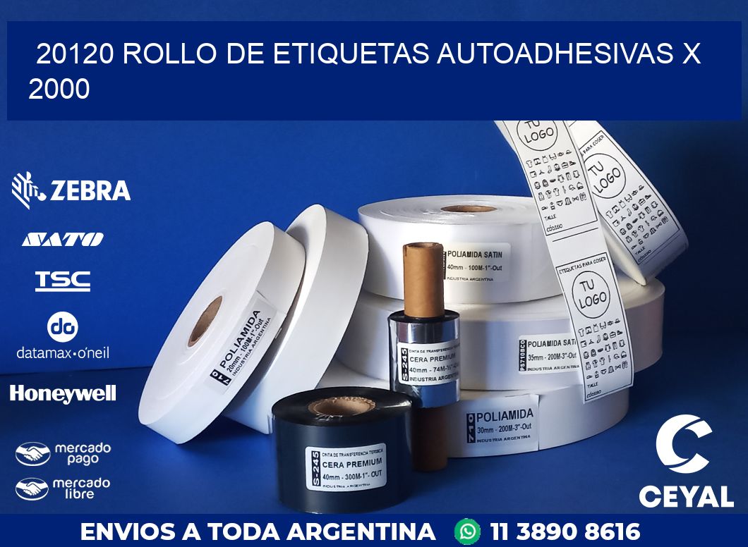 20120 ROLLO DE ETIQUETAS AUTOADHESIVAS X 2000