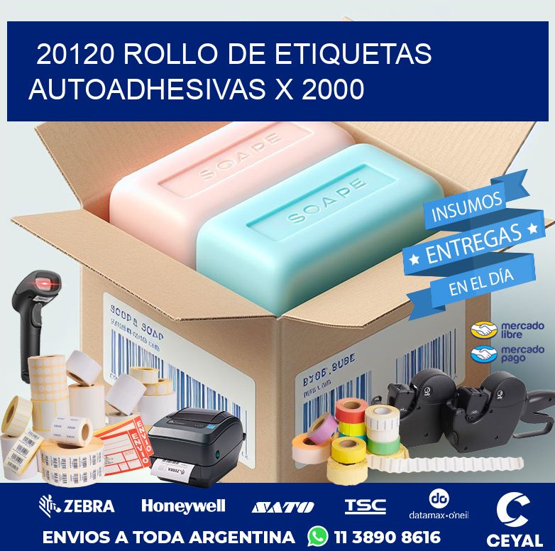 20120 ROLLO DE ETIQUETAS AUTOADHESIVAS X 2000