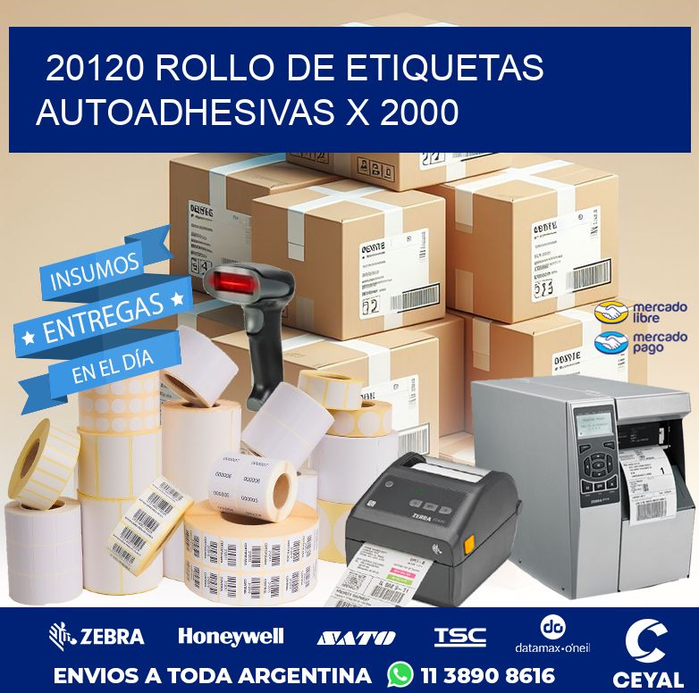 20120 ROLLO DE ETIQUETAS AUTOADHESIVAS X 2000