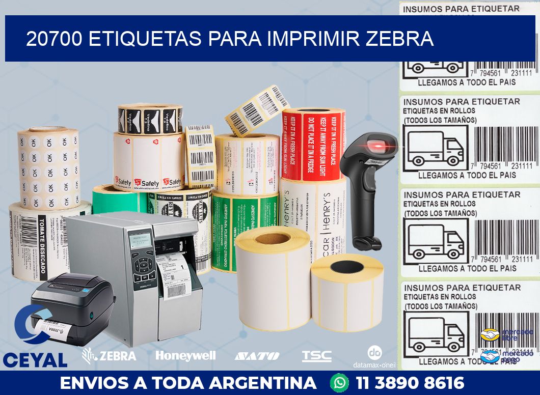 20700 ETIQUETAS PARA IMPRIMIR ZEBRA