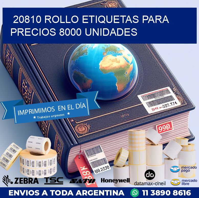 20810 ROLLO ETIQUETAS PARA PRECIOS 8000 UNIDADES