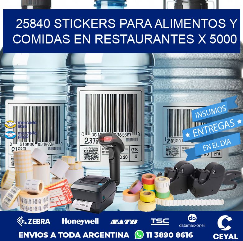 25840 STICKERS PARA ALIMENTOS Y COMIDAS EN RESTAURANTES X 5000