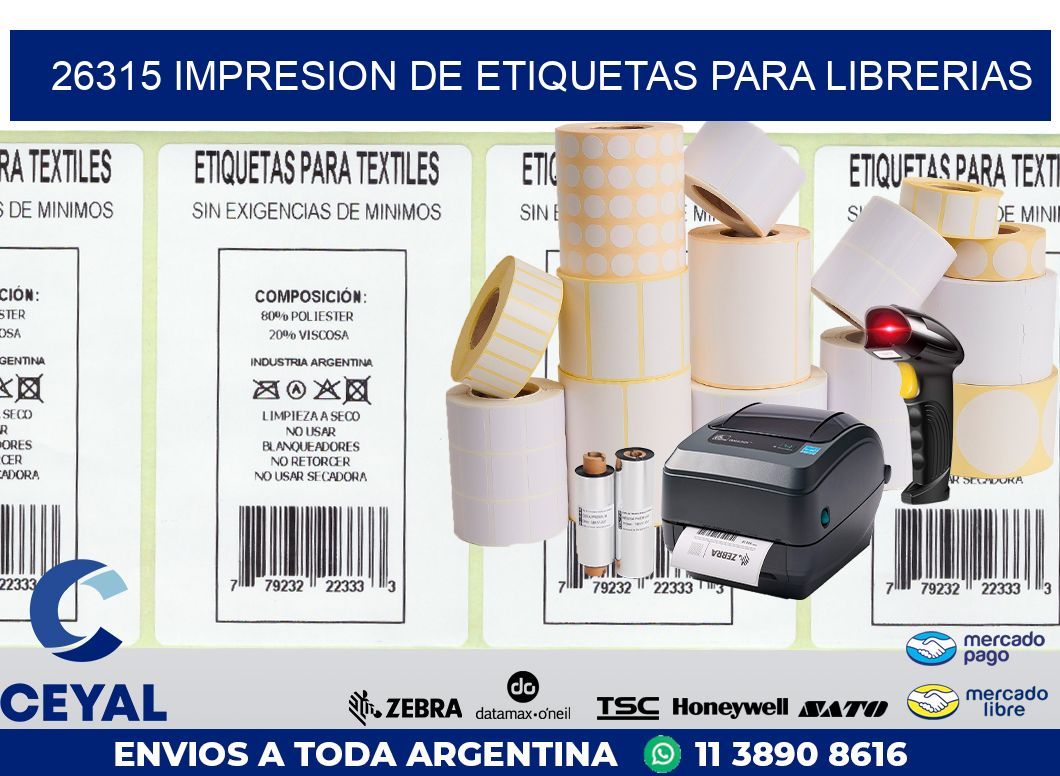 26315 IMPRESION DE ETIQUETAS PARA LIBRERIAS