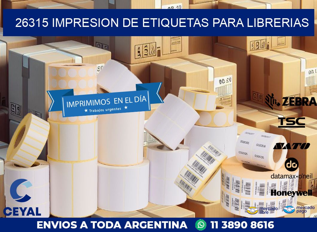 26315 IMPRESION DE ETIQUETAS PARA LIBRERIAS
