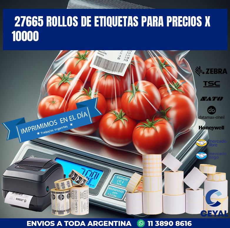 27665 ROLLOS DE ETIQUETAS PARA PRECIOS X 10000