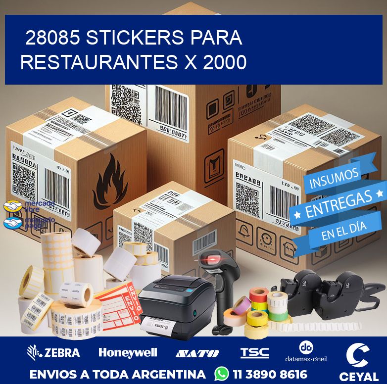 28085 STICKERS PARA RESTAURANTES X 2000