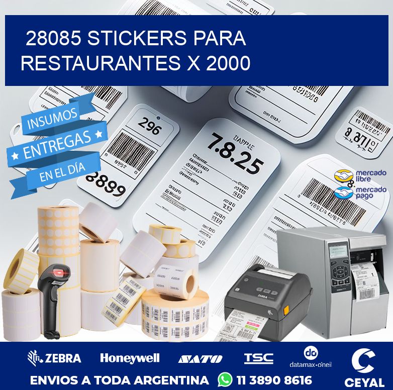 28085 STICKERS PARA RESTAURANTES X 2000