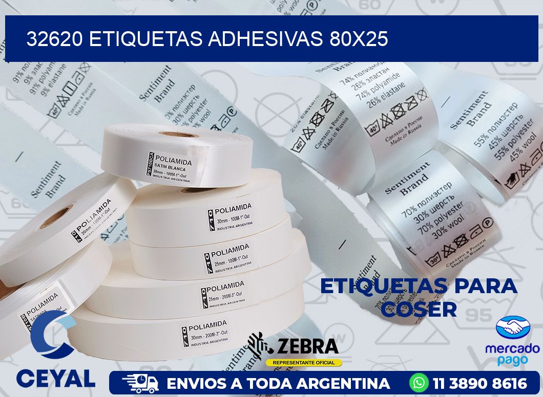 32620 ETIQUETAS ADHESIVAS 80X25