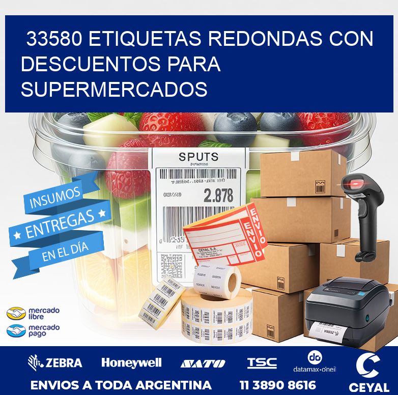 33580 ETIQUETAS REDONDAS CON DESCUENTOS PARA SUPERMERCADOS