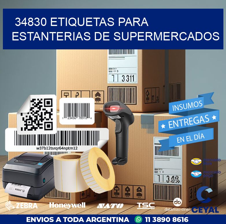 34830 ETIQUETAS PARA ESTANTERIAS DE SUPERMERCADOS
