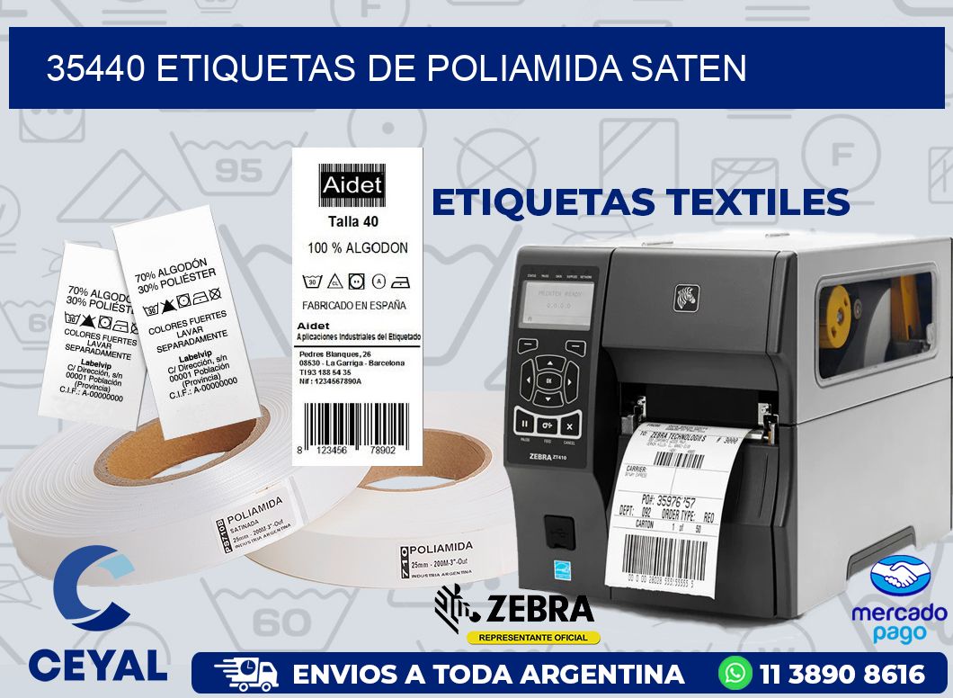 35440 ETIQUETAS DE POLIAMIDA SATEN
