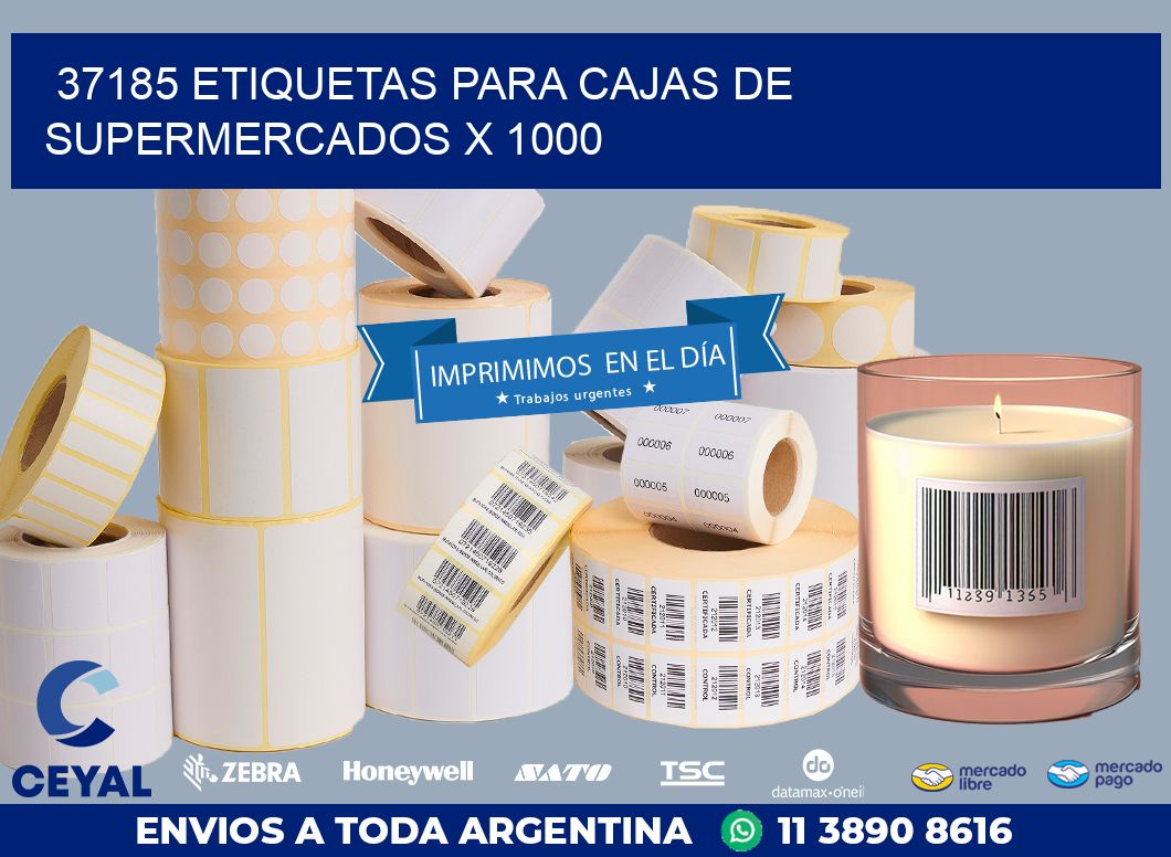 37185 ETIQUETAS PARA CAJAS DE SUPERMERCADOS X 1000