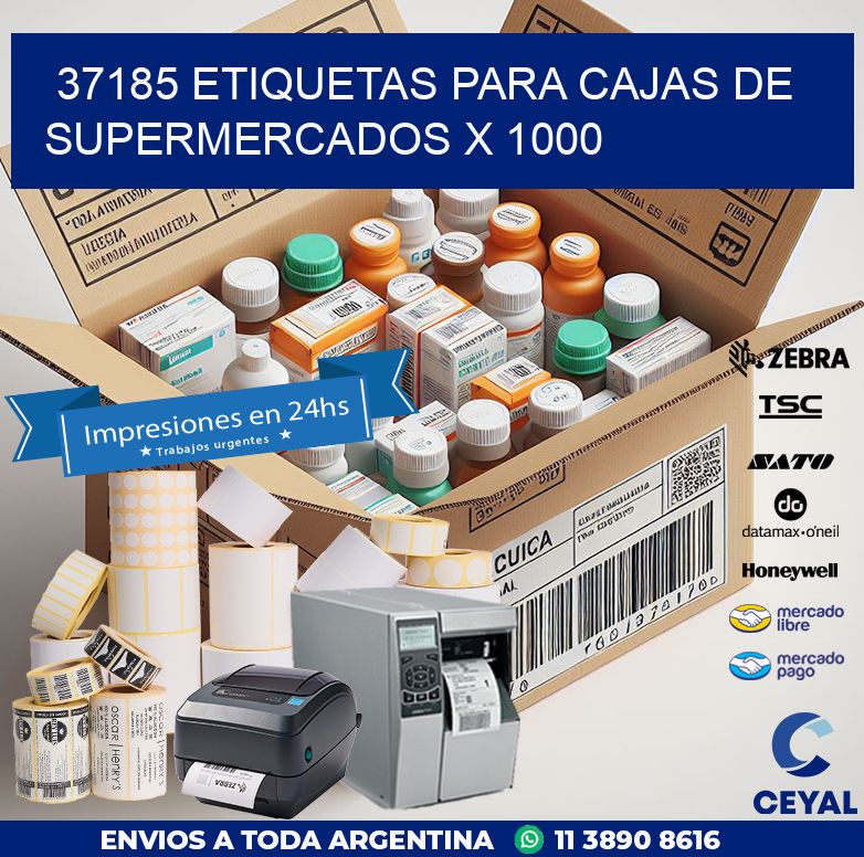 37185 ETIQUETAS PARA CAJAS DE SUPERMERCADOS X 1000