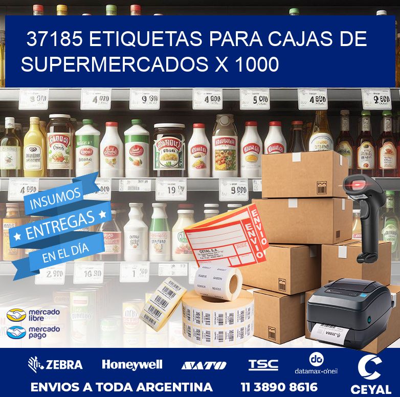 37185 ETIQUETAS PARA CAJAS DE SUPERMERCADOS X 1000