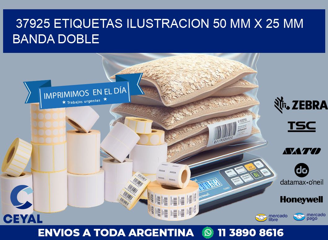 37925 ETIQUETAS ILUSTRACION 50 MM X 25 MM BANDA DOBLE