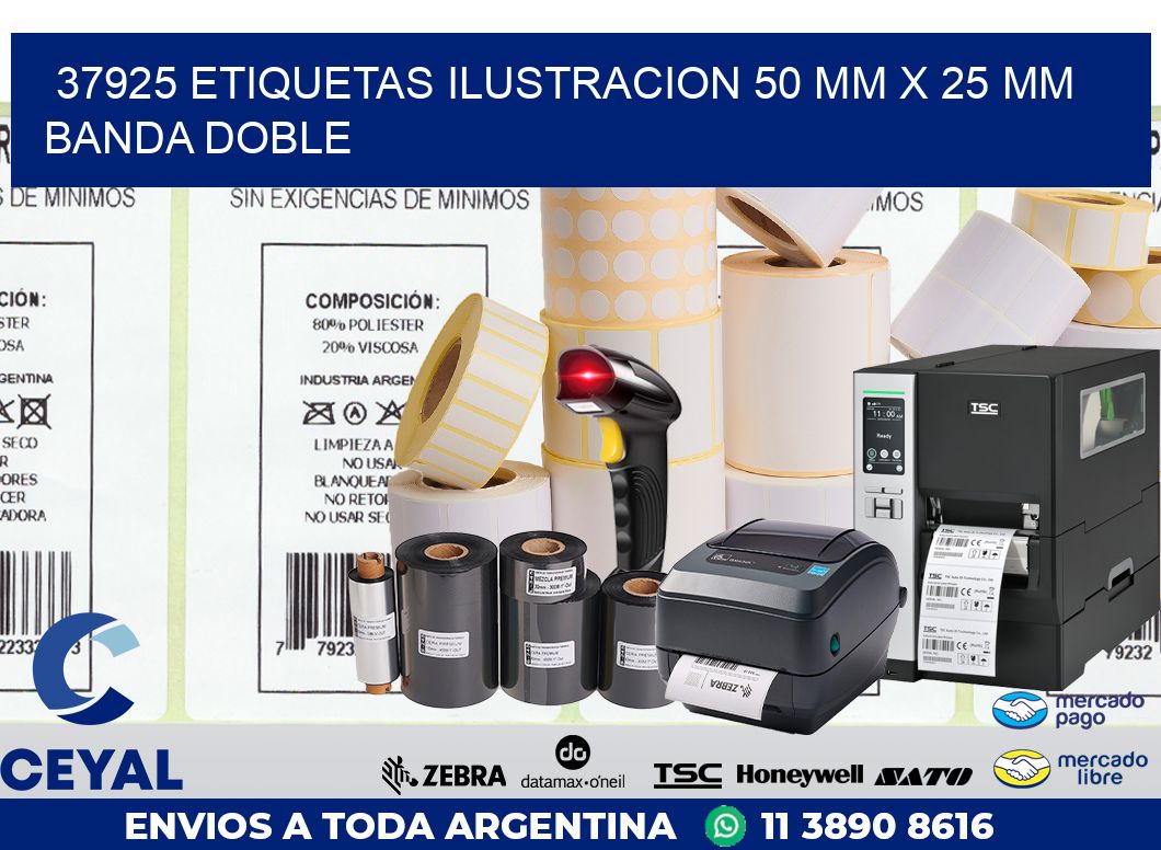 37925 ETIQUETAS ILUSTRACION 50 MM X 25 MM BANDA DOBLE