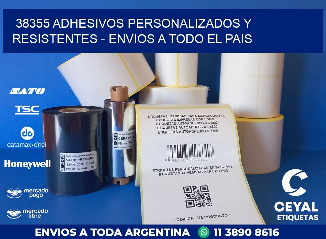 38355 ADHESIVOS PERSONALIZADOS Y RESISTENTES - ENVIOS A TODO EL PAIS
