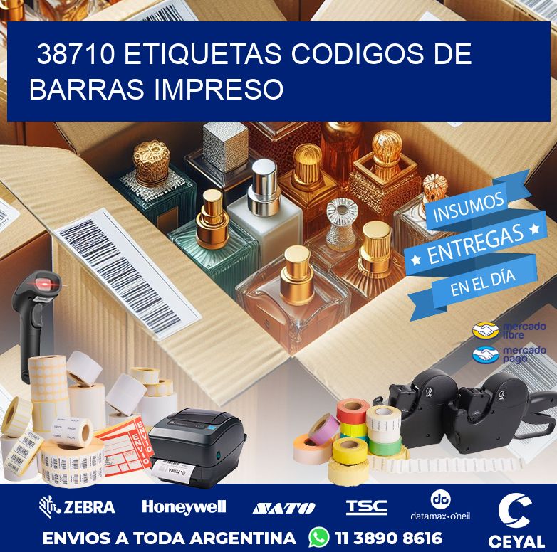 38710 ETIQUETAS CODIGOS DE BARRAS IMPRESO