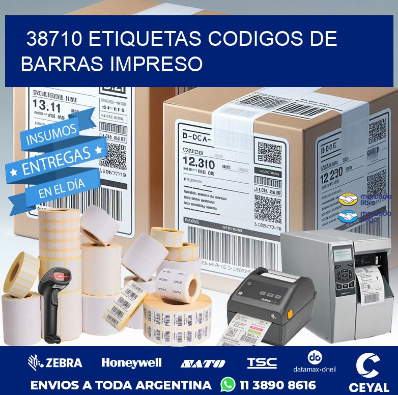 38710 ETIQUETAS CODIGOS DE BARRAS IMPRESO
