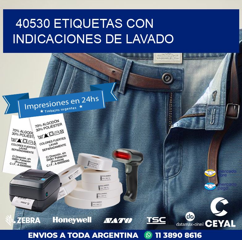 40530 ETIQUETAS CON INDICACIONES DE LAVADO