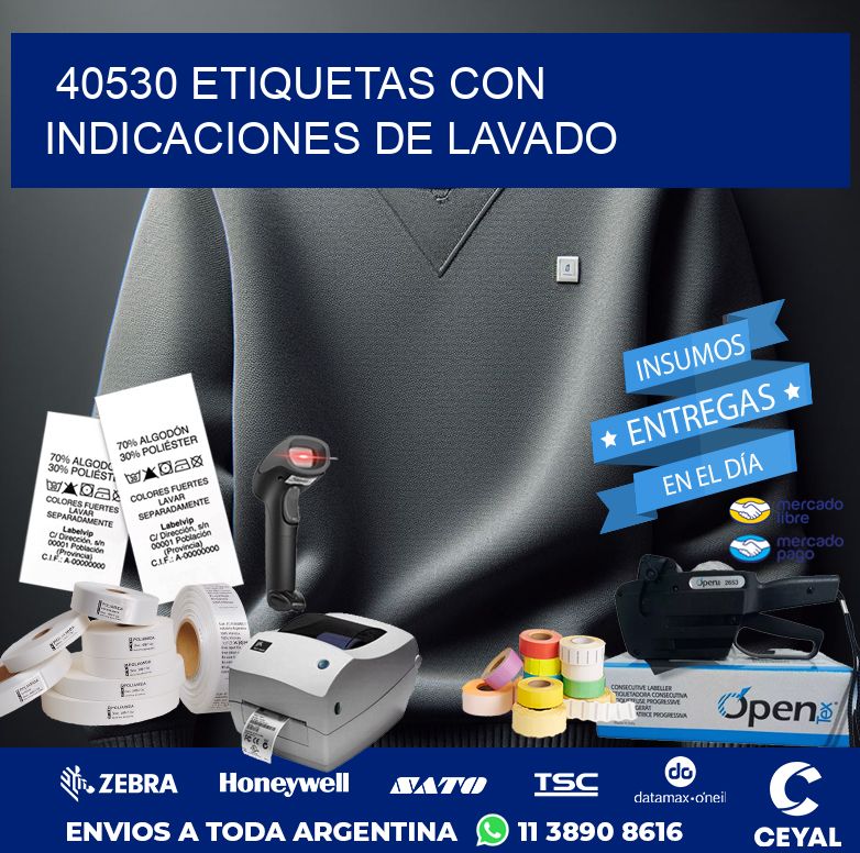 40530 ETIQUETAS CON INDICACIONES DE LAVADO