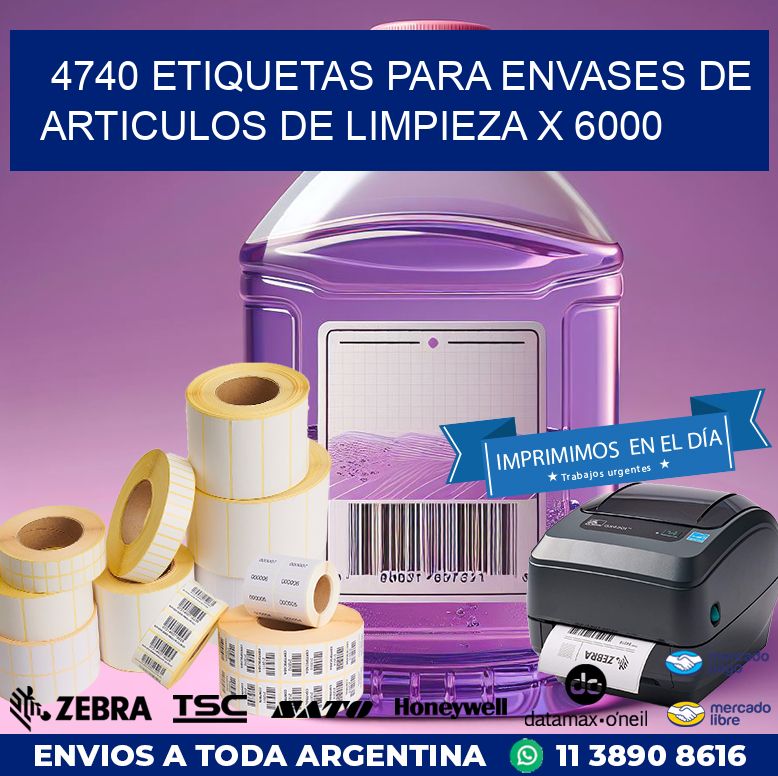 4740 ETIQUETAS PARA ENVASES DE ARTICULOS DE LIMPIEZA X 6000