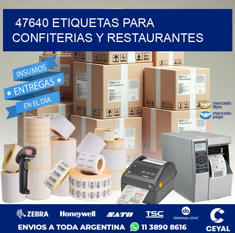 47640 ETIQUETAS PARA CONFITERIAS Y RESTAURANTES