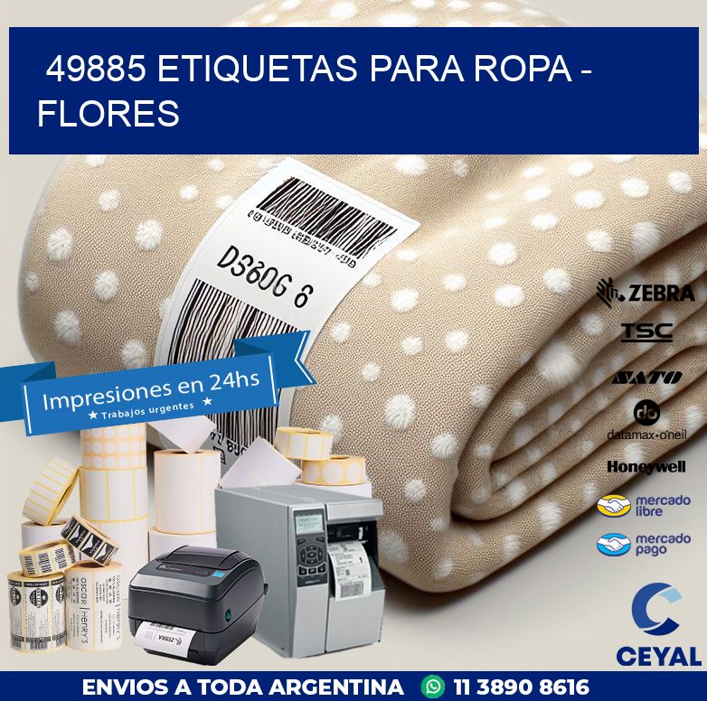 49885 ETIQUETAS PARA ROPA - FLORES