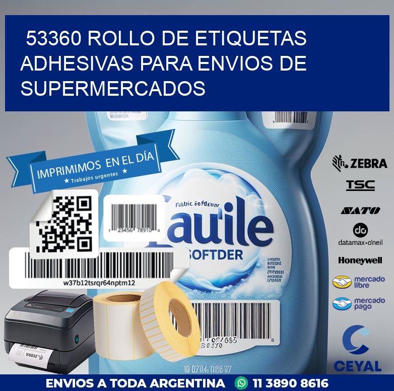 53360 ROLLO DE ETIQUETAS ADHESIVAS PARA ENVIOS DE SUPERMERCADOS