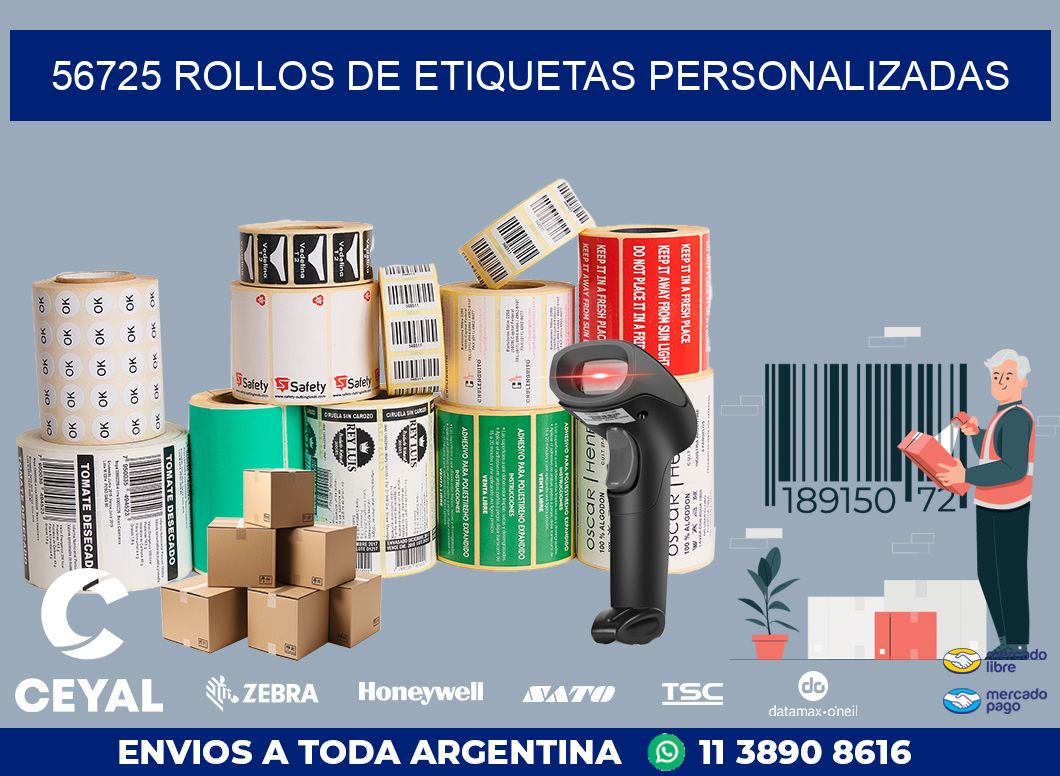 56725 ROLLOS DE ETIQUETAS PERSONALIZADAS