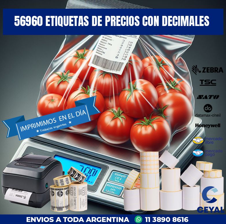 56960 ETIQUETAS DE PRECIOS CON DECIMALES