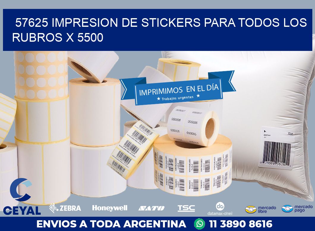 57625 IMPRESION DE STICKERS PARA TODOS LOS RUBROS X 5500