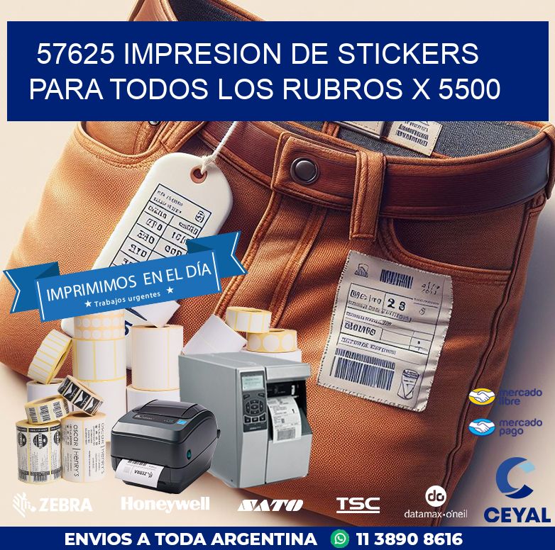 57625 IMPRESION DE STICKERS PARA TODOS LOS RUBROS X 5500