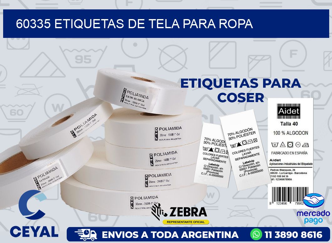 60335 ETIQUETAS DE TELA PARA ROPA