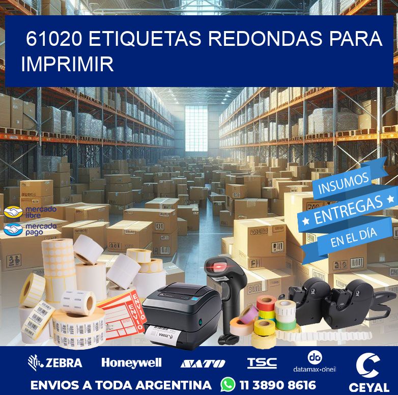 61020 ETIQUETAS REDONDAS PARA IMPRIMIR