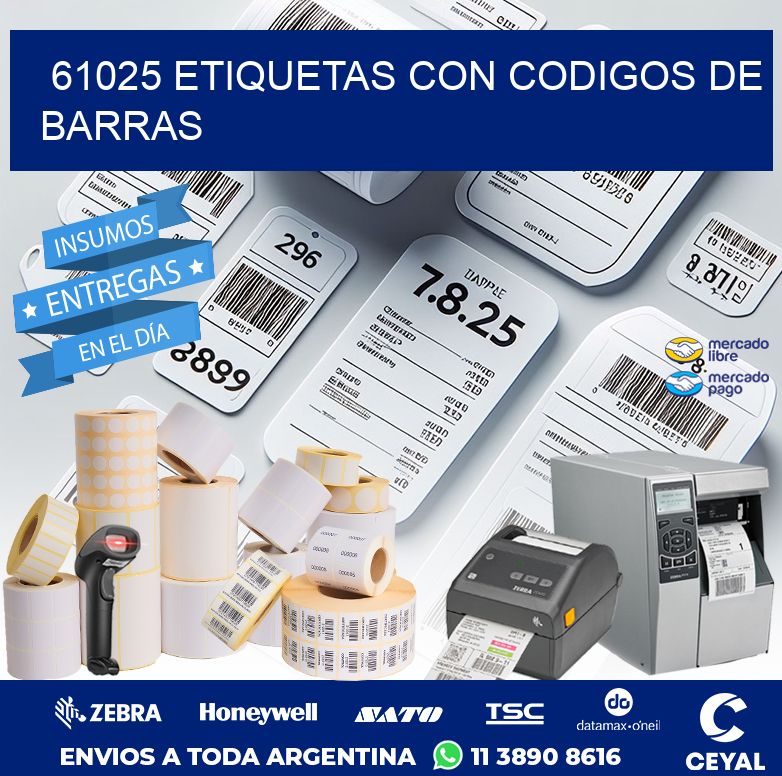 61025 ETIQUETAS CON CODIGOS DE BARRAS