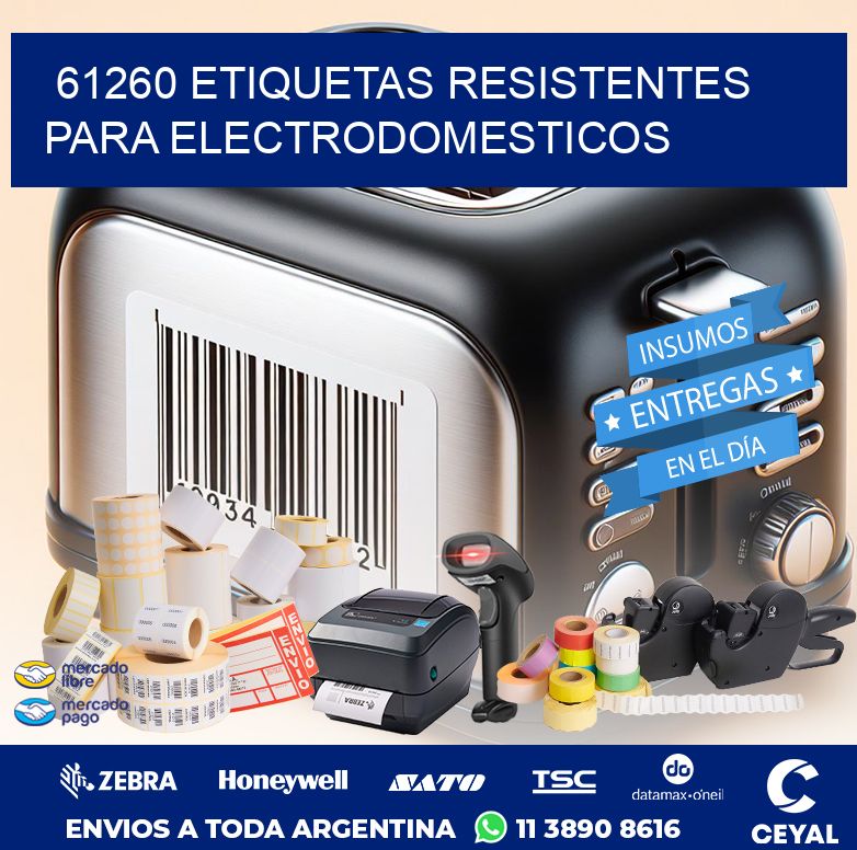 61260 ETIQUETAS RESISTENTES PARA ELECTRODOMESTICOS