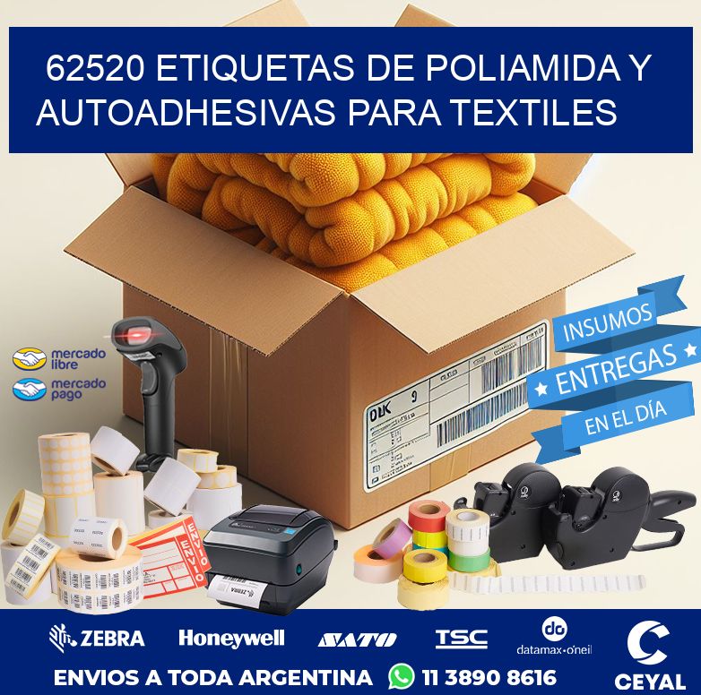 62520 ETIQUETAS DE POLIAMIDA Y AUTOADHESIVAS PARA TEXTILES